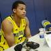 Michigan sophomore Trey Burke answers a question from a reporter during media day at the Player Development Center on Wednesday. Melanie Maxwell I AnnArbor.com